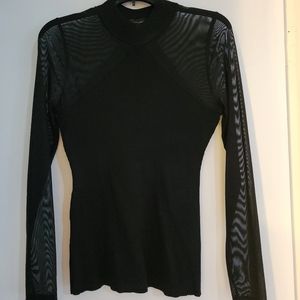 Black mesh top